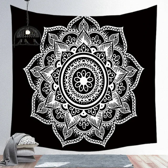 Decobites Psychedelic Mandala Sun Moon Tapestry Wall Hanging for Home Decor