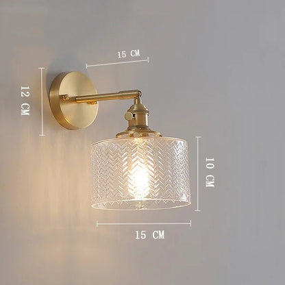 DecorBites™ Clear Glass LED Wall Light Copper Pull Chain Switch Modern Wandlamp