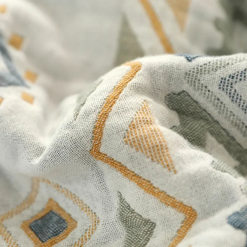 Manta de verano geométrica de gasa de algodón DecorBites™