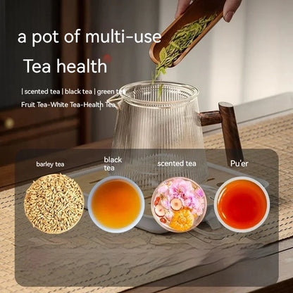 DecorBites™ Glass Teapot for Home & Restaurant Brewing - Transparent High Borosilicate Material