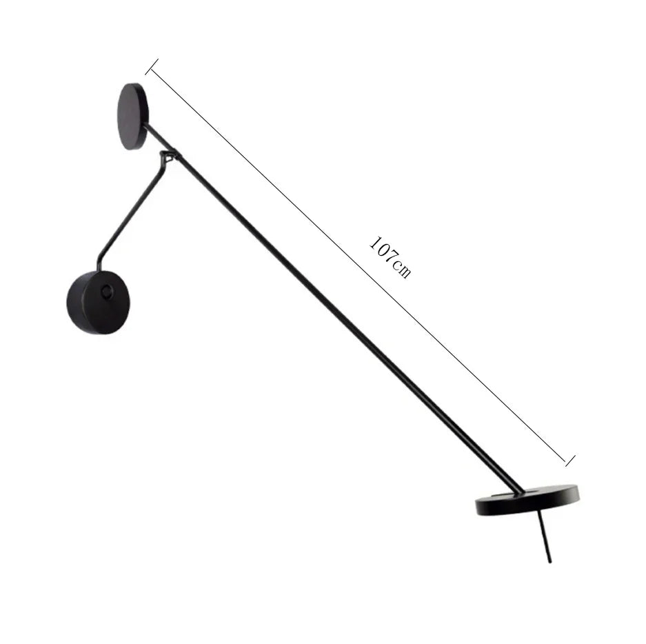 DecorBites™ Black Telescopic Wall Lamp with Adjustable Arm for Living Room and Bedroom