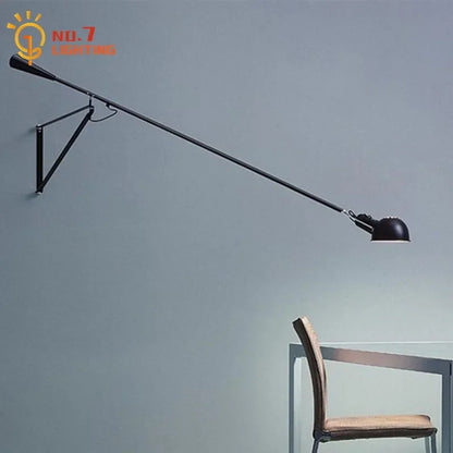 DecorBites™ Adjustable LED Wall Lamp Swing Arm Modern Light Fixture Black/White for Living Room