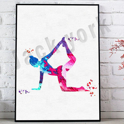 DecorBites™ Dance King Yoga Print Women Dance Asana Pose Zen Pilates Art Deco Gift