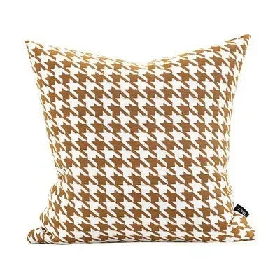 Decorbites™ Geometrisches Jacquard-Kissenbezug - Braun-Kaffee-Farbe Leichtluxuriöse Moderne Dekor-Kissen