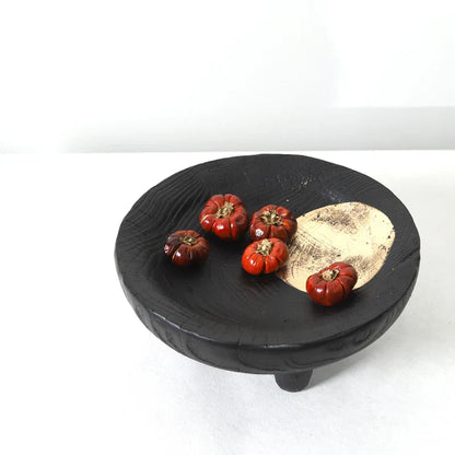 DecorBites™ Imitation Wood Grain Corner Tray Fruit Bowl Desktop Storage Jewelry Plate Tray