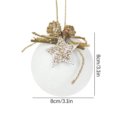 2/1pcs Christmas Ball Ornaments White Snowflake Bell Water Drop Pendants Xmas Tree Home Party Hanging Decorations New Year 2023