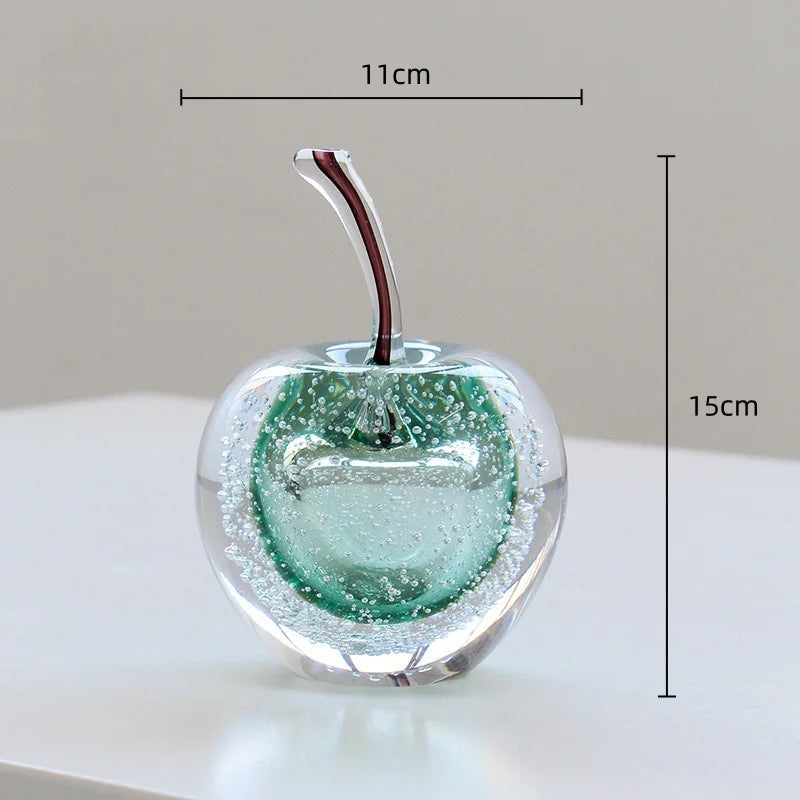 DecorBites™ Crystal Glass Apple Pear Ornaments Home Decor Figurines