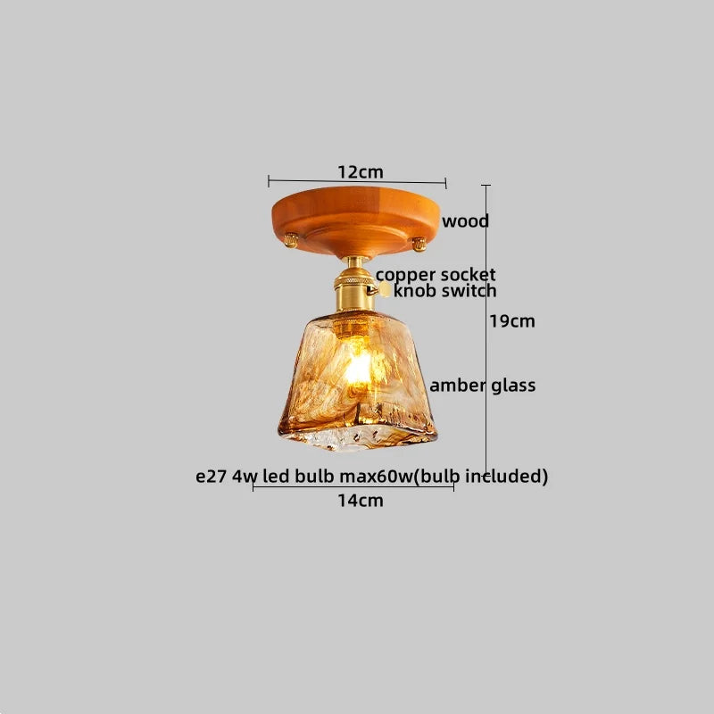 DecorBites™ Brass Glass Ceiling Lamp Modern LED Light Fixture - Elegant Home Decor