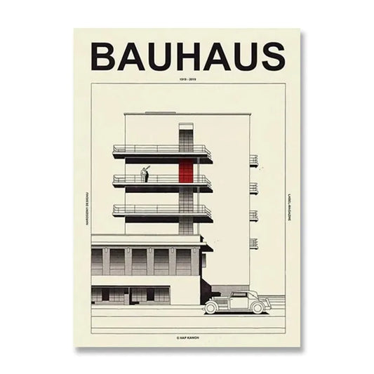 Modern Black & White Bauhaus Canvas Print - 1 / 40x60cm No Framed - Posters