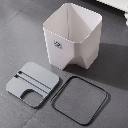 DecorBites™ Stackable Trash Can with Lid Kitchen Waste Bin Bathroom Plastic Paper Basket