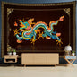 Decobites Golden Dragon Totem Carving Tapestry: Mysterious Psychedelic Wall Hanging