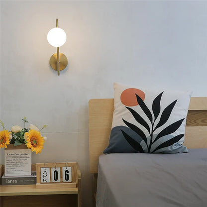 ديكوربايتس™ مصباح حائط LED على شكل كرة زجاجية: مصباح داخلي عصري لغرفة النوم لديكور المنزل