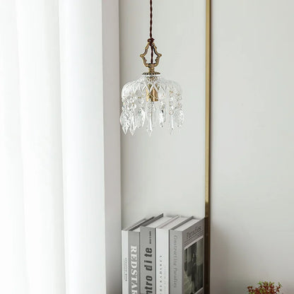 Lámparas colgantes DecorBites™ de cobre con LED y cristal para dormitorio, sala de estar y comedor.