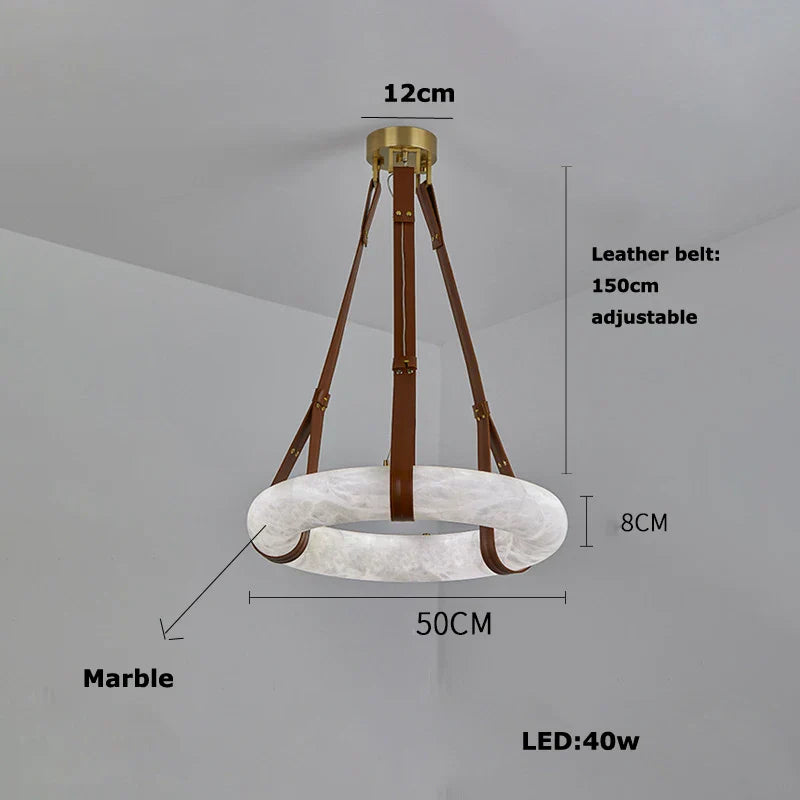 DecorBites™ Classic Ring Marble Chandelier Light Brown Pendant for Living Room Bedroom