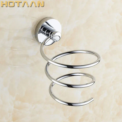 DecorBites™ Brass Hair Dryer Holder Stand Shelf Rack in Gold Color Solid & Anti-rust (YT-8204)