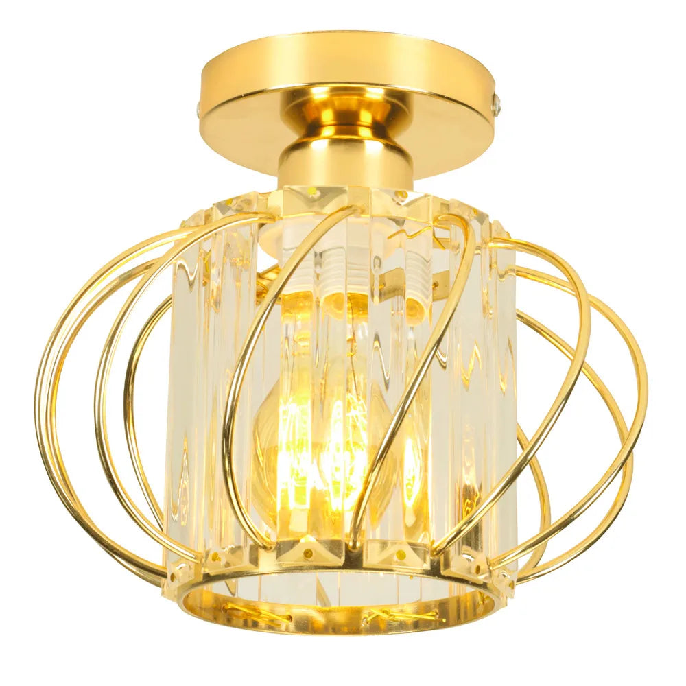 DecorBites™ Iron Round Crystal Ceiling Chandelier for Modern Indoor Lighting