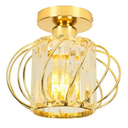 DecorBites™ Iron Round Crystal Ceiling Chandelier for Modern Indoor Lighting