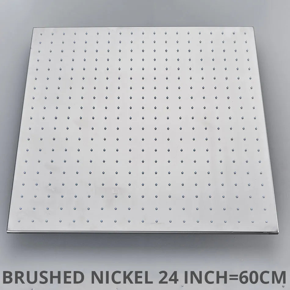 Cabezal de ducha tipo lluvia con luz LED cromada DecorBites™ de 24 pulgadas, montaje en techo, rociador superior y brazo.