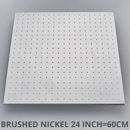 Cabezal de ducha tipo lluvia con luz LED cromada DecorBites™ de 24 pulgadas, montaje en techo, rociador superior y brazo.