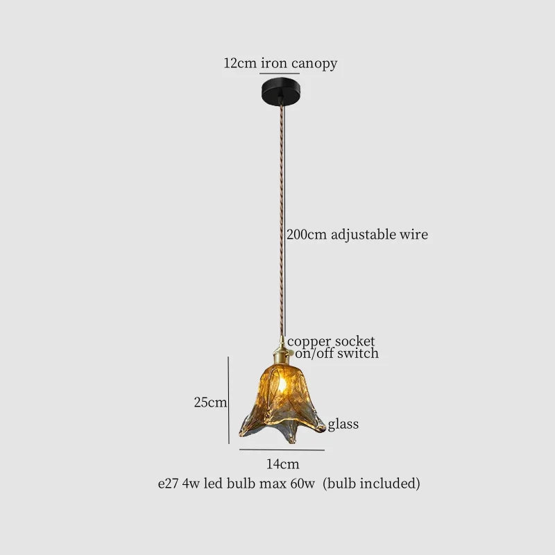 Lámpara colgante de vidrio ámbar LED Decorbites™ - Estilo vintage americano para la decoración del hogar