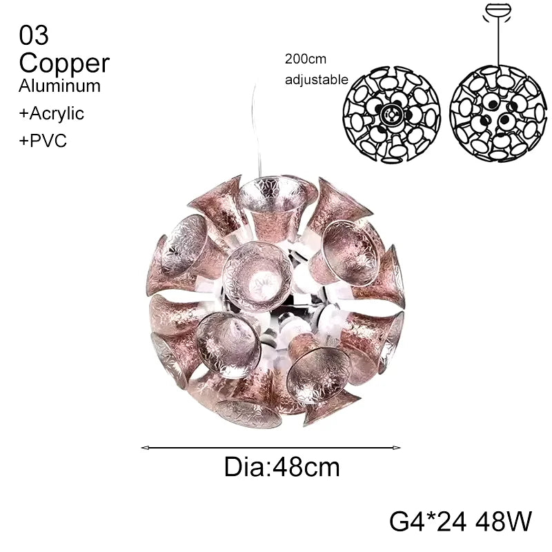 DecorBites™ Designer Luxury Chalice Lamp for Living Room Bedroom Hotel Project Décor Home LED Suspension Luminaire