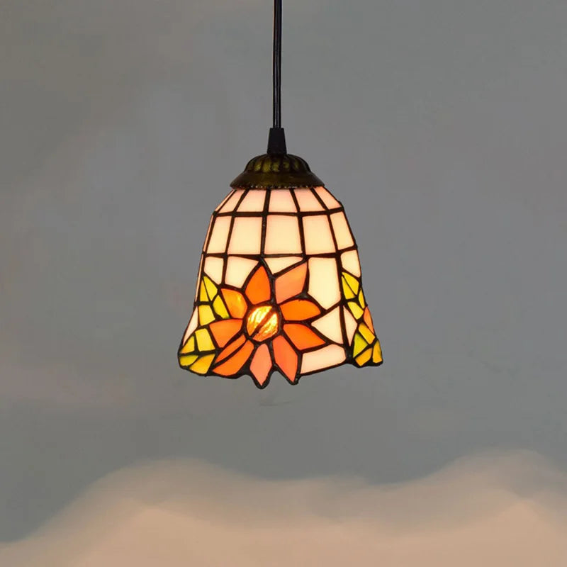 Mediterranean Mosaic Stained Glass Pendant Light