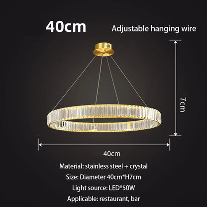 DecorBites™ Gold Crystal Chandelier: Modern Luxury Round Square Pendant Light for Living Room
