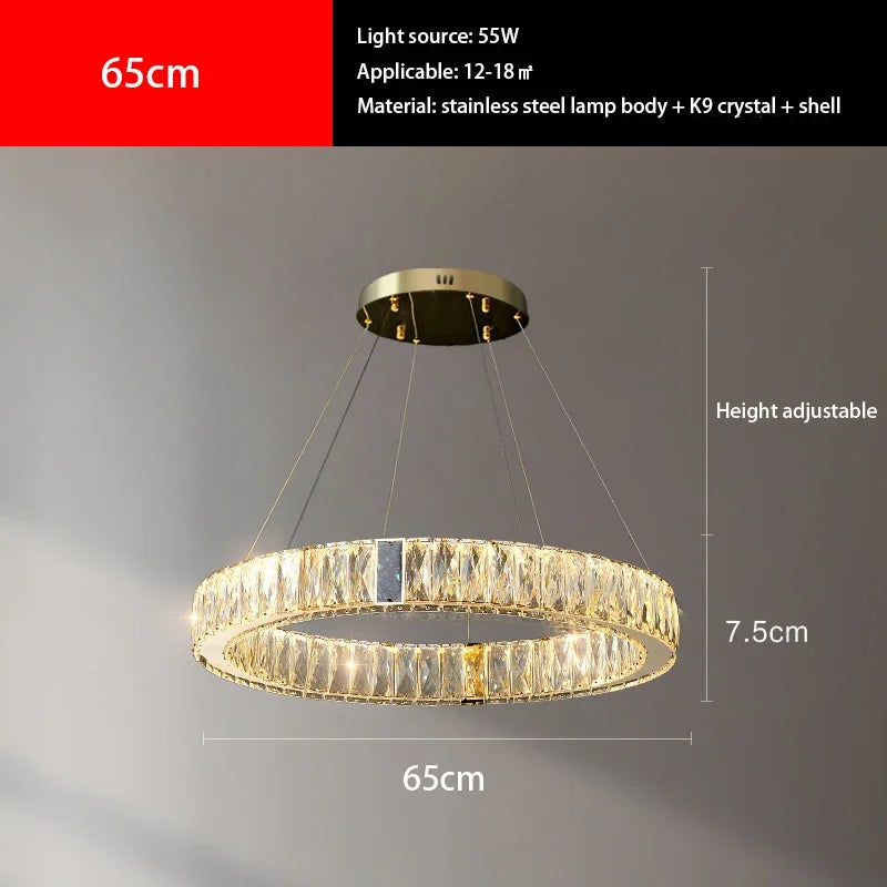 DecorBites™ Crystal Pendant Chandelier LED Lighting for Kitchen Dining Room Villa