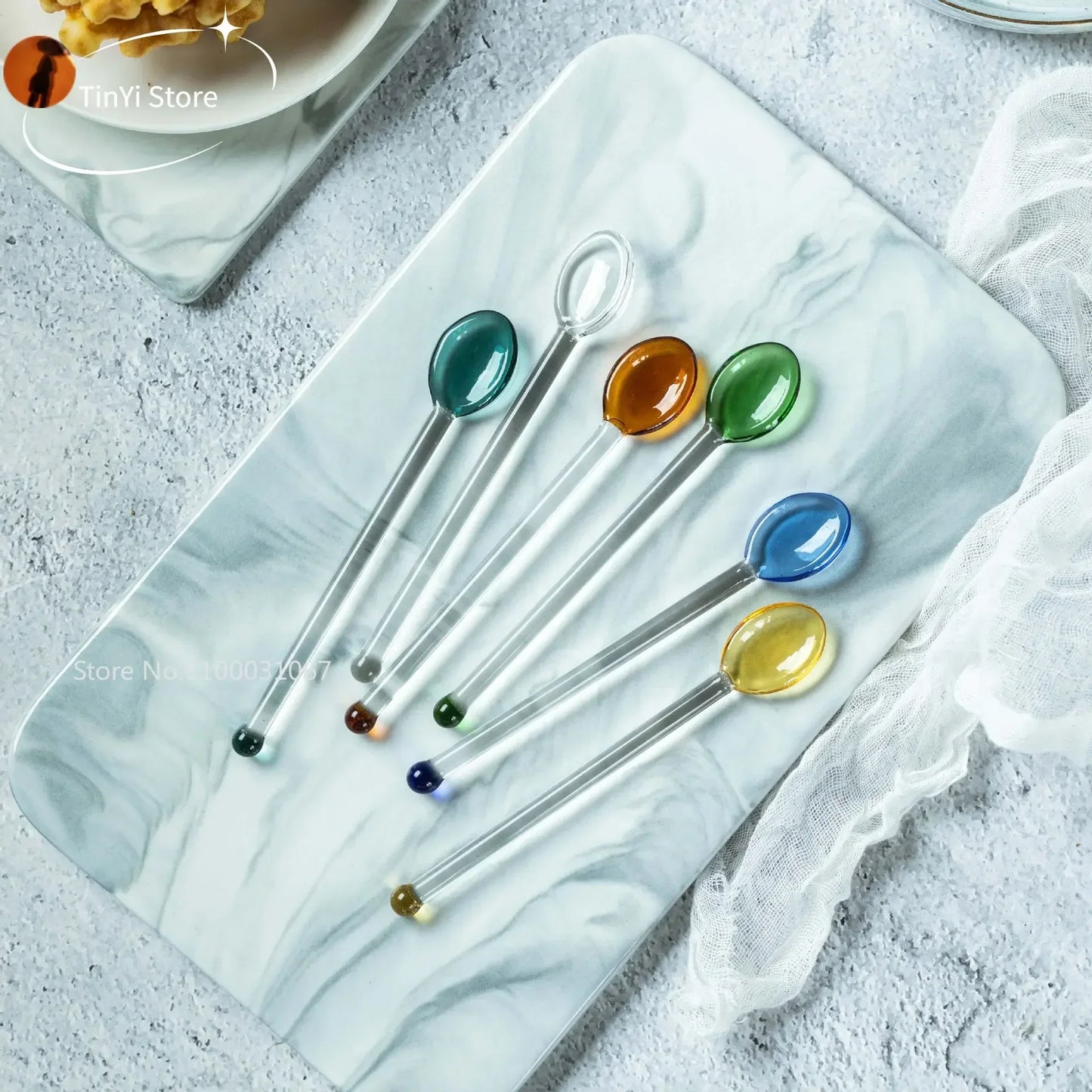 DecorBites™ Heat-resistant Glass Spoon Set for Coffee, Dessert & Seasoning Jar, Tea Spoon