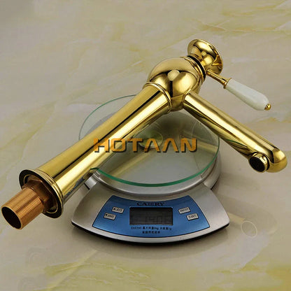 DecorBites™ Gold Basin Faucet with Ceramic Mixer Tap - Bathroom Torneiras Para Banheiro