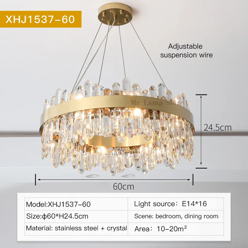 DecorBites™ Crystal Chandelier: Post-Modern High-End Luxury for Living Room, Bedroom, and Restaurant