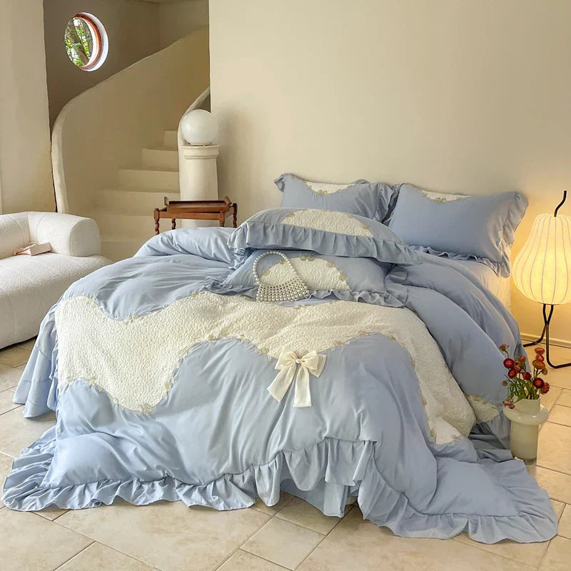 Multicolor Lace Bedding Set