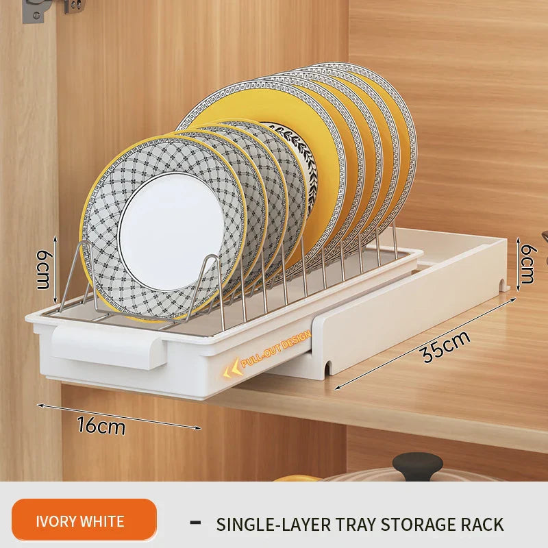 منظم أدراج منزلق من DecorBites™ ذو طبقتين لخزانة المطبخ والحمام