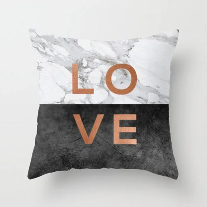 DecorBites™ Gray Marble Black Agate Pillow Case for Home Sofa Chair Decor