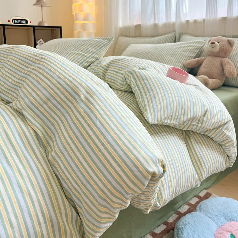 DecorBites™ Cartoon Printed Cotton Quilt Cover Set - Soft, Breathable, Colorfast Bedding