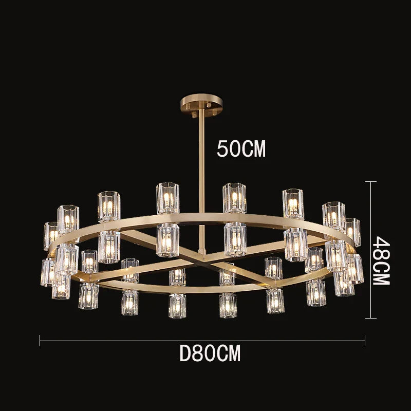 DecorBites™ Crystal Chandelier: Luxury Living Room & Dining Room Pendant Light