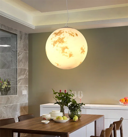 DecorBites™ Full Moon Chandelier: Nordic Retro Ball LED Pendant Light for Creative Home Decoration