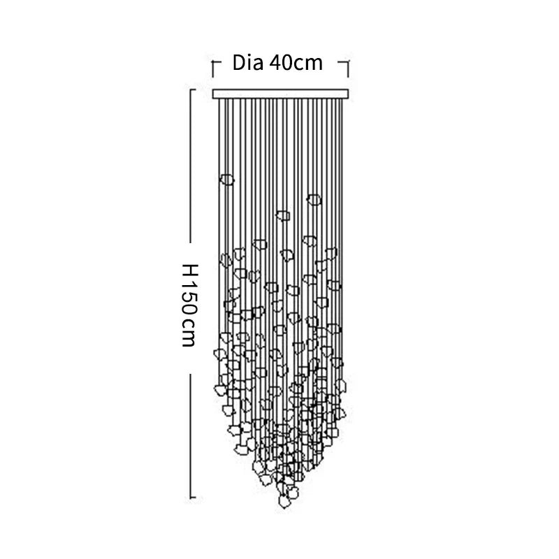 DecorBites™ Crystal Chandelier: Modern LED Lighting Fixture for Staircase, Hallway, Lobby