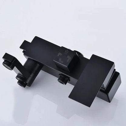 DecorBites™ Black Chrome Bathroom Mixer Tub Control Valve Wall Mount Shower Faucet