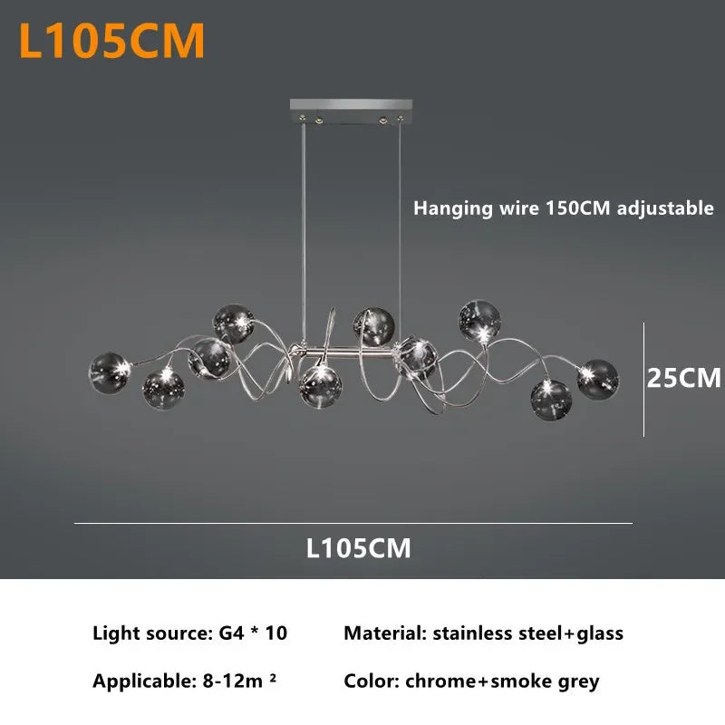 DecorBites™ LED Glass Pendant Chandelier for Living Room Dining Bedroom Cafe