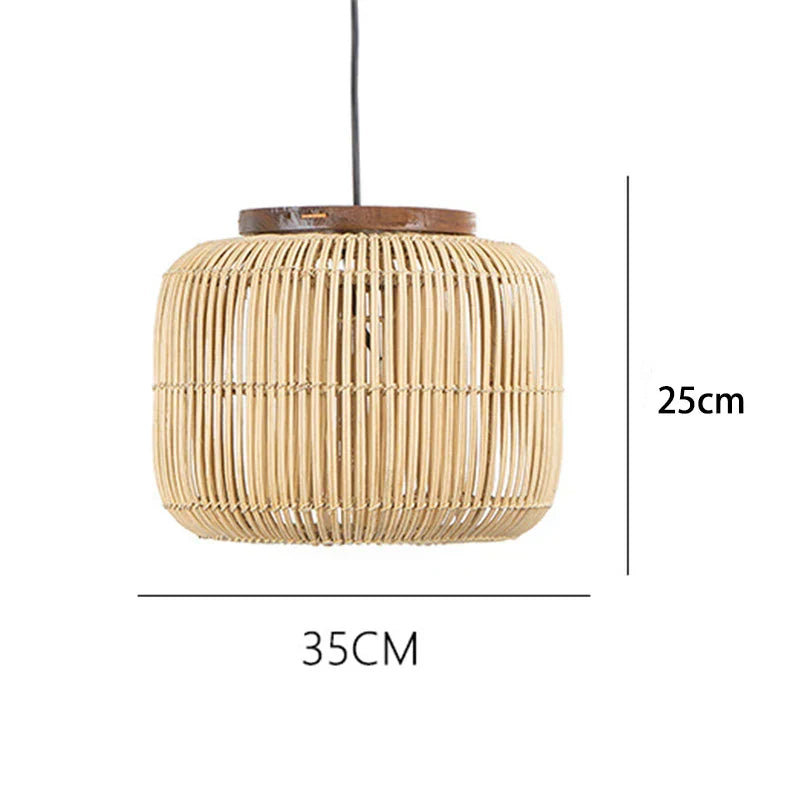 Decorbites™ Japanische Rattan-Hängeleuchte: Vintage Wabi-sabi-Beleuchtung für Wohn- und Esszimmer