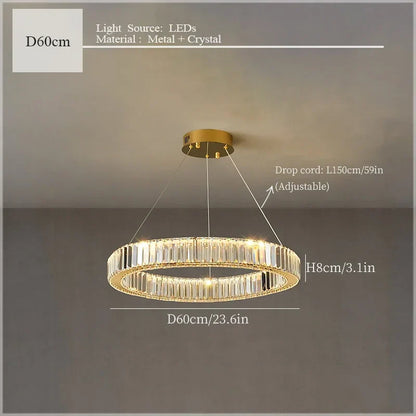 Lámpara de techo colgante de cristal DecorBites™ para una decoración de habitación de lujo