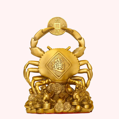 زينة سرطان البحر النحاسية من DecorBites™ للثروة والديكور الفاخر