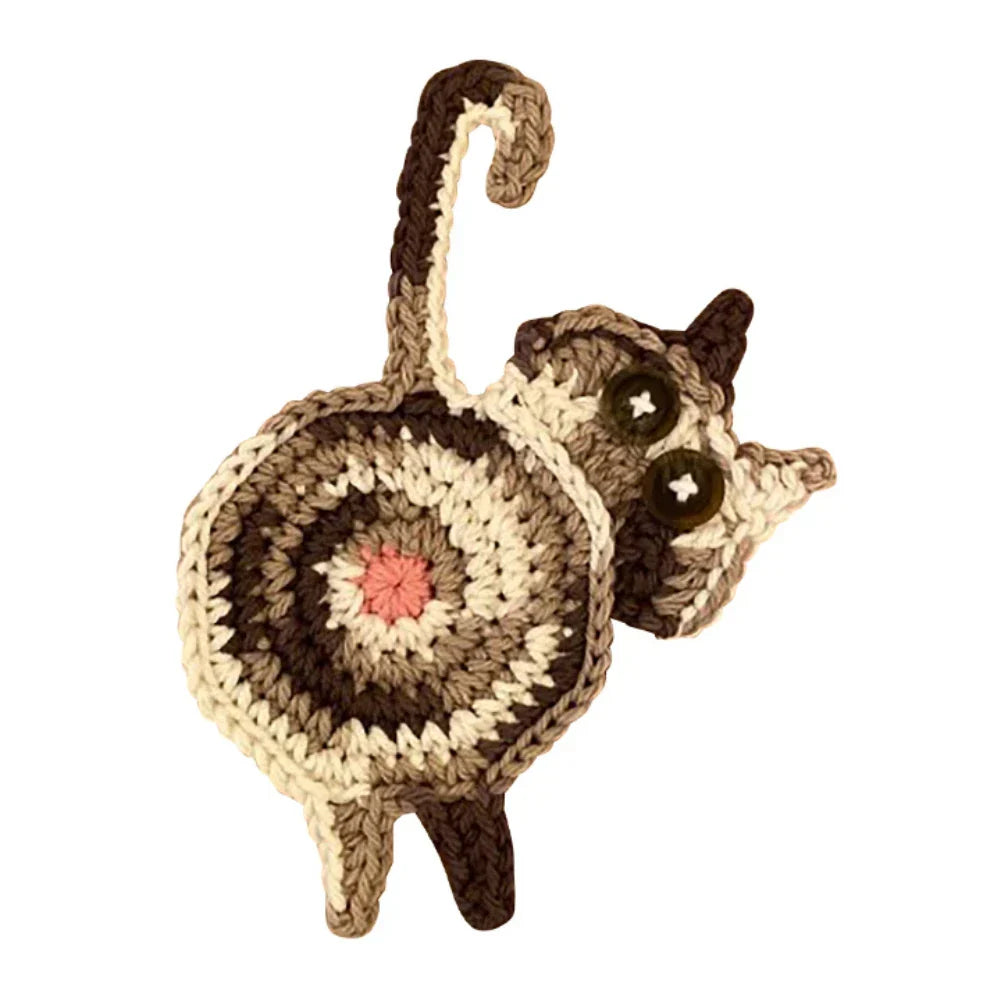 DecorBites™ Cat Butt Coasters: Handmade Funny Kitties Cup Mat - Set of 4