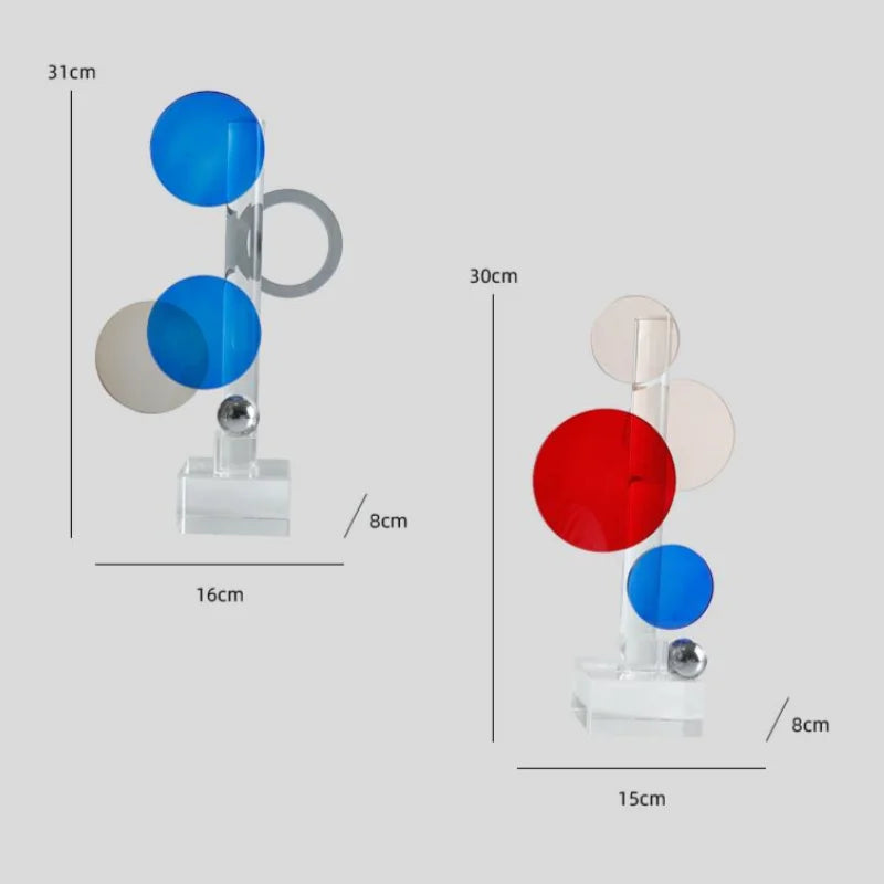 ديكور بايتس™ - منحوتات دائرية بلورية هندسية - زينة منزلية - تماثيل صغيرة