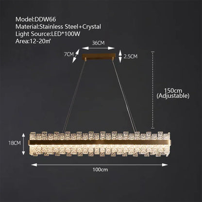 DecorBites™ Crystal LED Chandelier: Gold/Black Luxury Pendant Lighting for Home