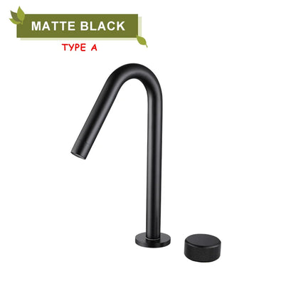 DecorBites™ Brass Basin Faucet Brushed Gold Double Bracket Two Holes Hot Cold Mixer