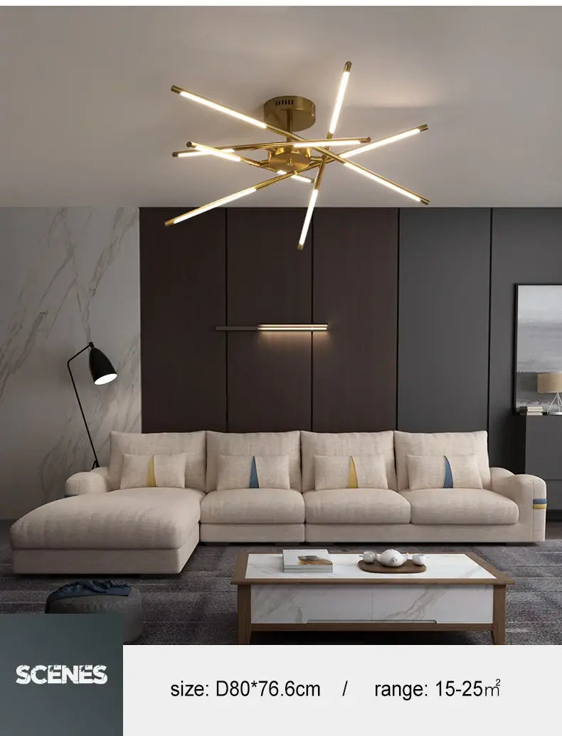 DecorBites™ Nordic Geometry LED Chandelier with Remote Control