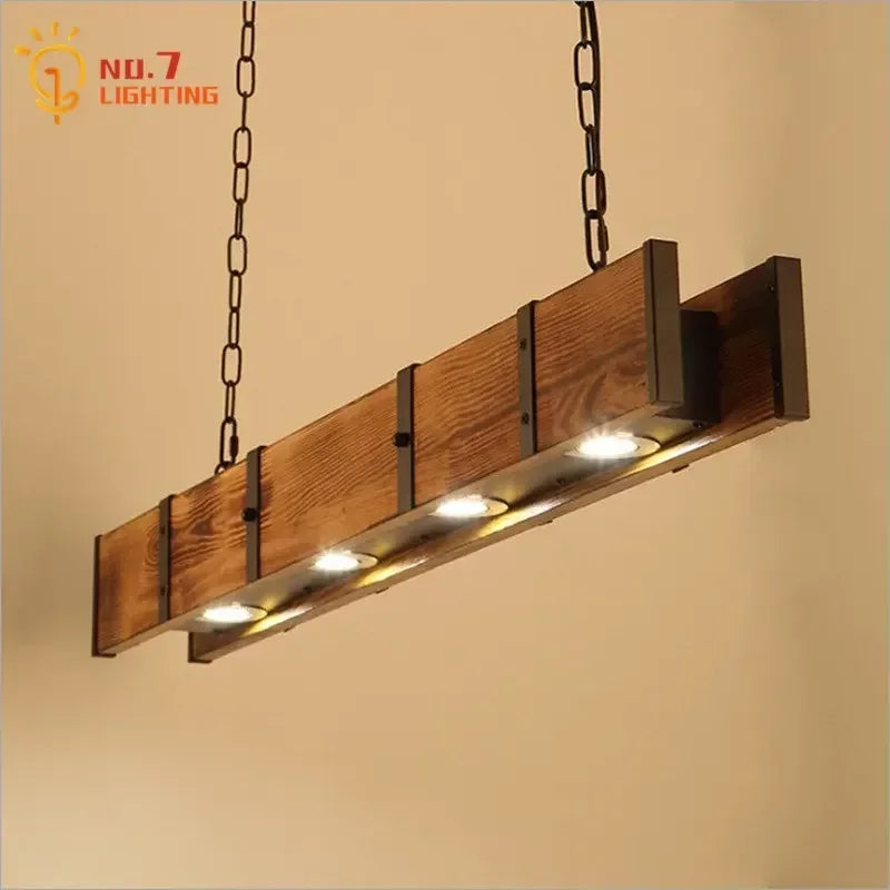 DecorBites™ Industrial Wood Pendant Lights for Home Decor, Restaurant, Bar, Cafe