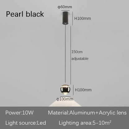 DecorBites™ LED Bedside Lifting Chandelier – Modern Minimalist Nordic Pendant Light for Home Décor